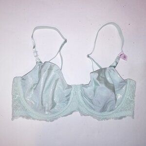 Victoria Secret Bra Push Up Without Padding Mint Green Shimmer Dream Angels Lace